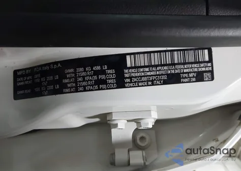 2015 Jeep Renegade Latitude z USA, uszkodzony, nr VIN ZACCJBBT3FPC31202